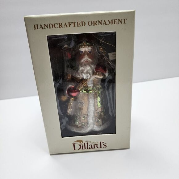 Trimmings by Dillard's Handcrafted Glass Christmas Santa Ornament - Picture 1 of 7